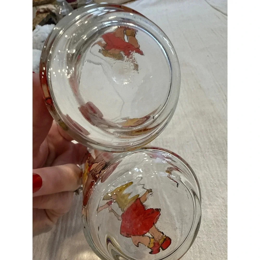 Vintage 1984 Cabbage Patch Kids Juice Glasses Set of 2 Clear Retro 80s Tumblers